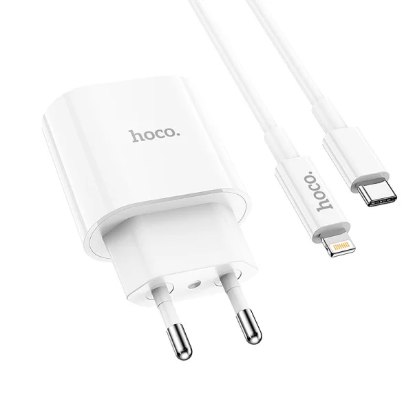 Incarcator de retea Hoco C94A Metro (PD20W) + Cablu Type-C to Lightning  [White]